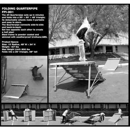 Skate park FRESHPARK Quarter Pipe - prenosljiv – slika 5