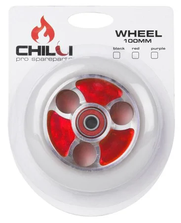 Kolesa Chilli 100 mm z ležaji ABEC 9 - rdeča – slika 2