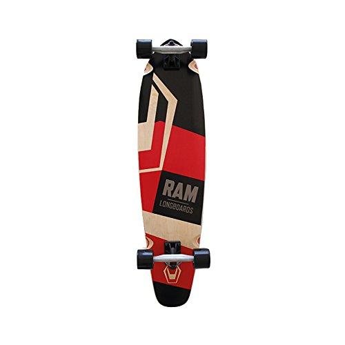 Longboard RAM DH1.0 črno/rdeč Ram Skiro